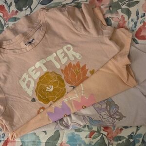Old Navy Kids' Peach and Lavender Graphic Tee